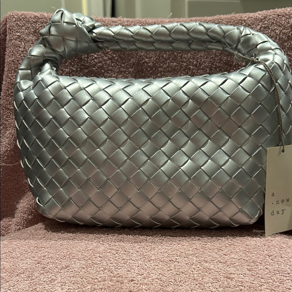 A New Day Silver Woven Mini Bag